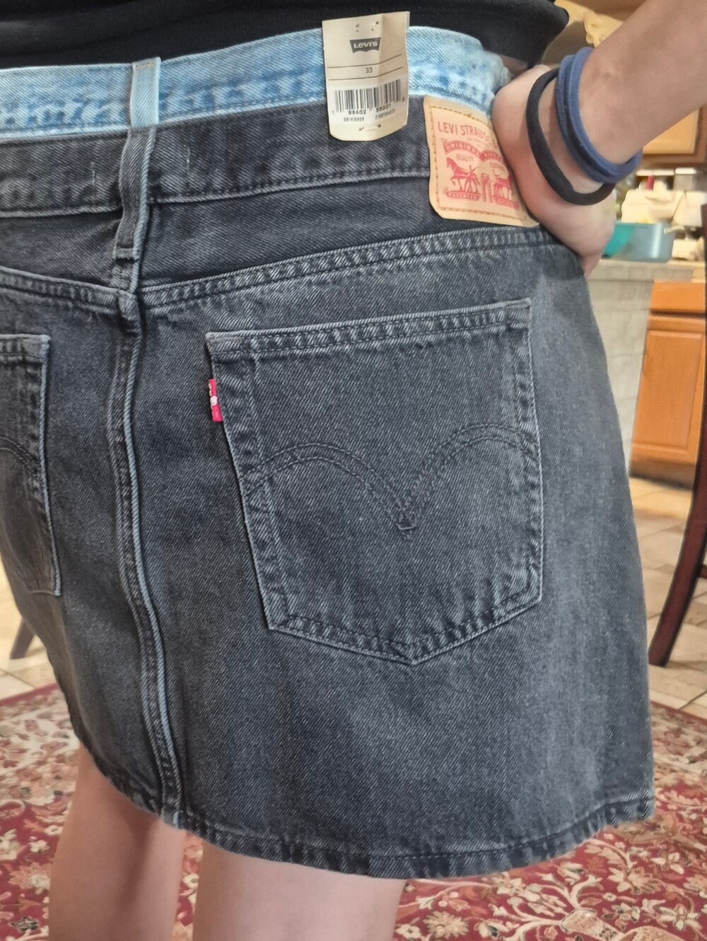 Women’s Black Denim High-Waist Jeans Skirt